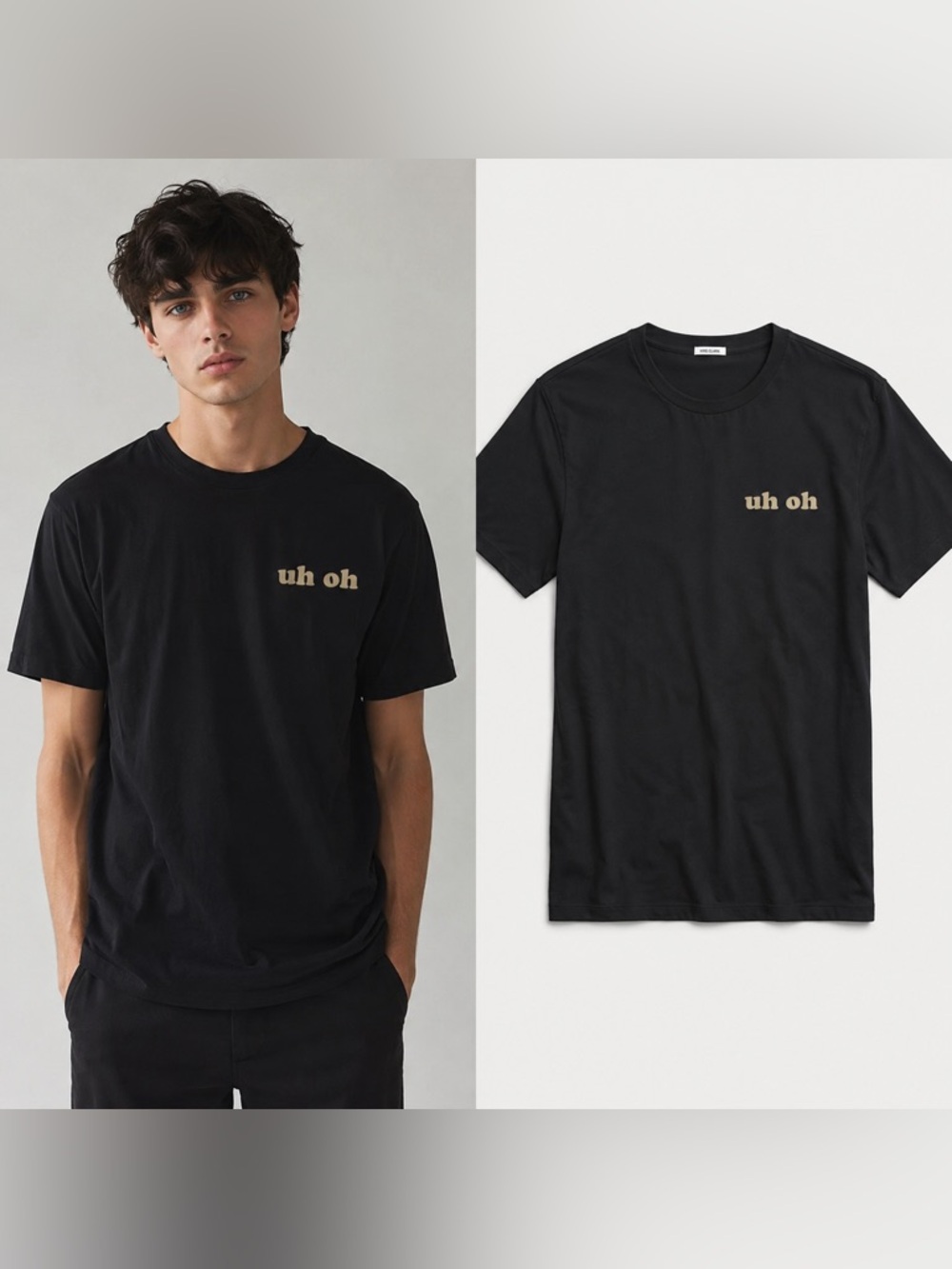 Hiro Clark Uh Oh short-sleeve Black graphic tee